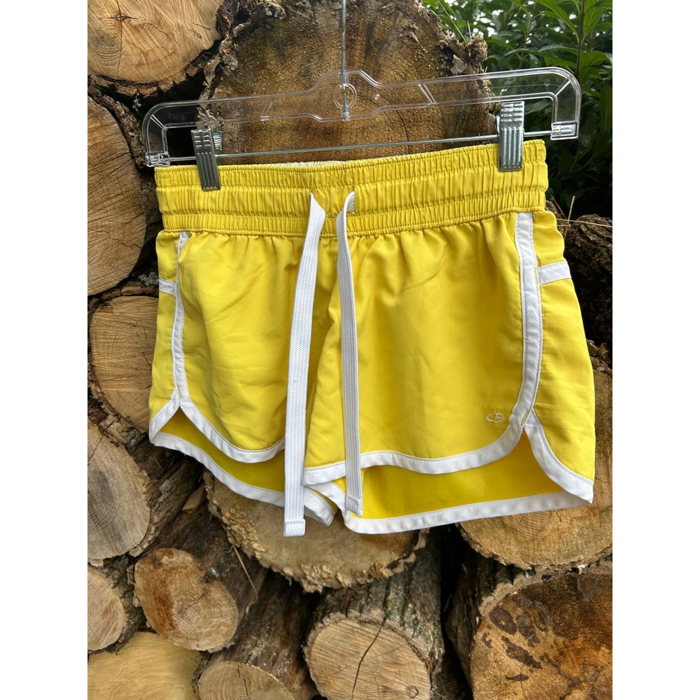C9 Champion Womens Yellow Athletic Running Shorts White Trim XS